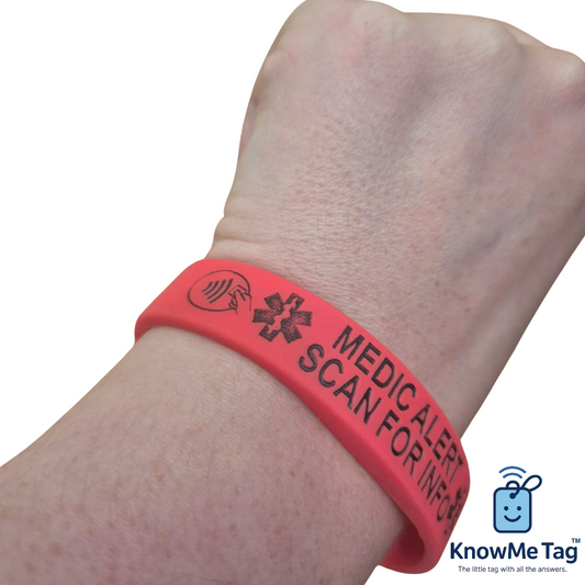 Medic Alert Silicone Bracelet Red