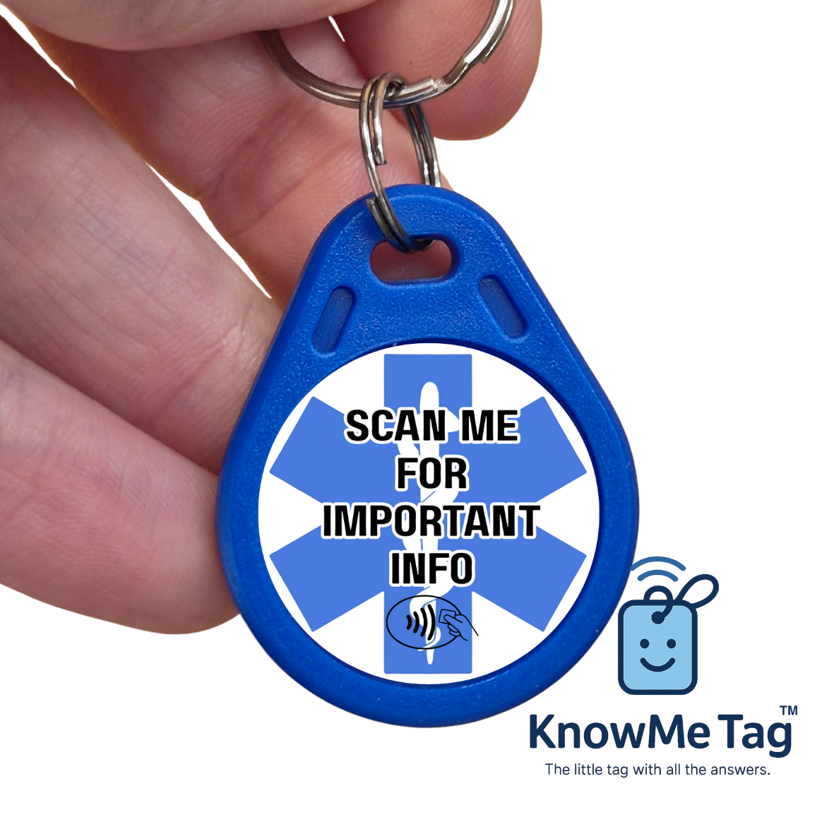 Medical Information Key Ring Blue