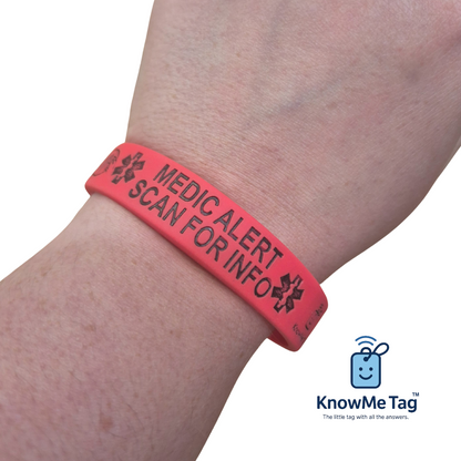 Medic Alert Silicone Bracelet Red