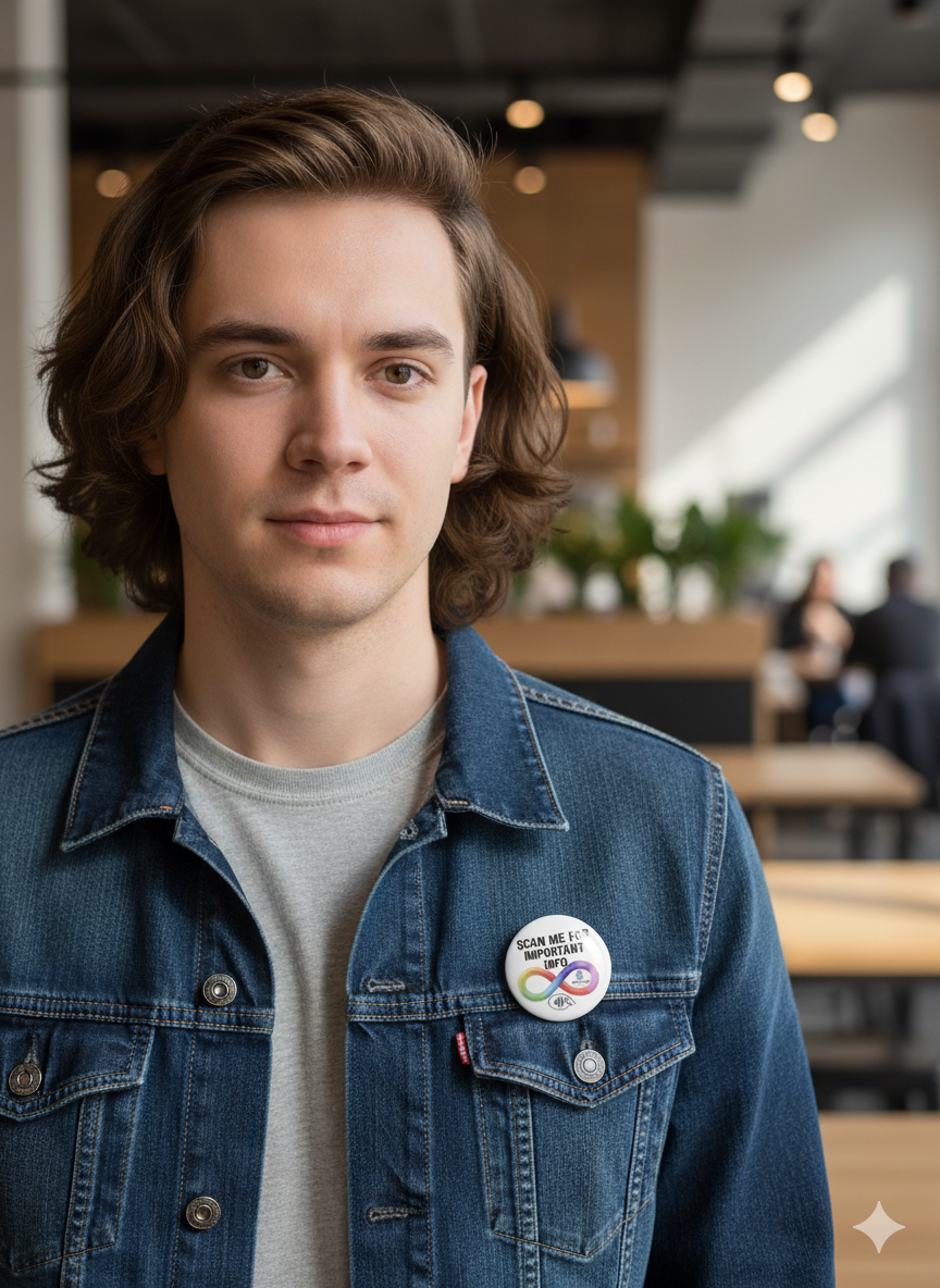 Neurodivergent Badge Metal