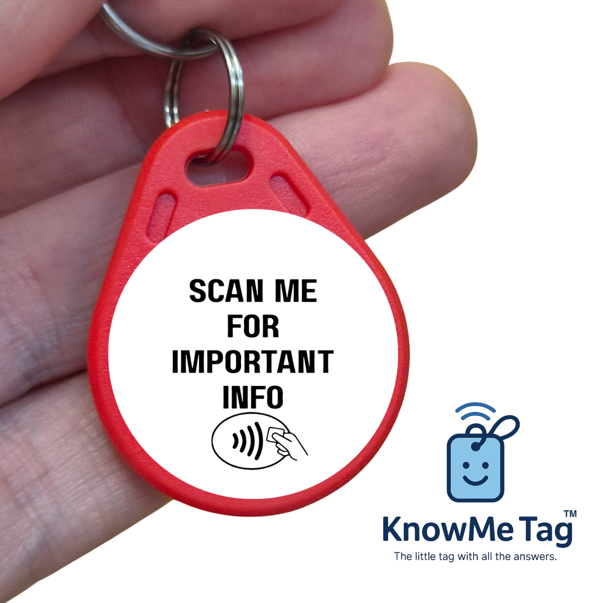 Multiple purpose Everyday Utility Tag Key Ring Red
