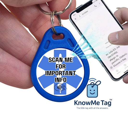 Medical Information Key Ring Blue